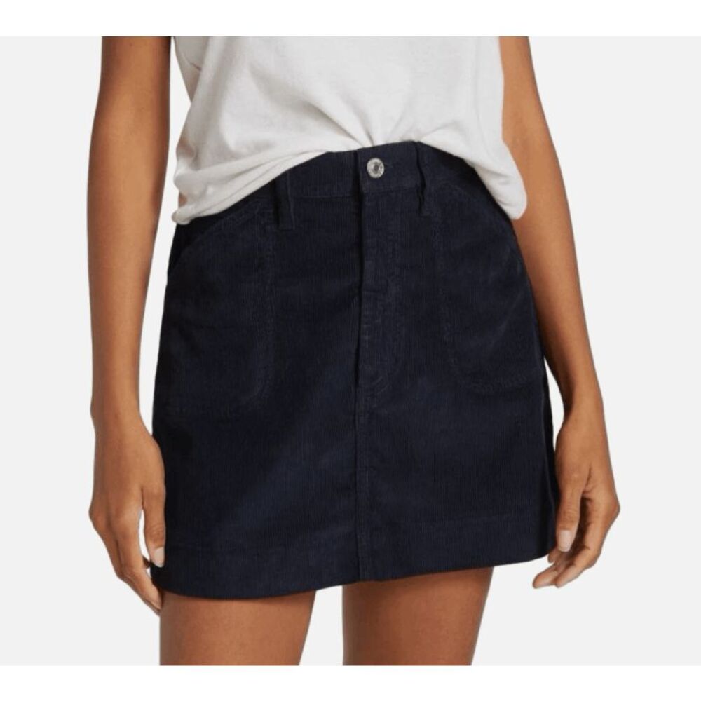 RE/DONE 70s Pocket Mini Skirt Corduroy Vintage High Waisted Navy Blue 27